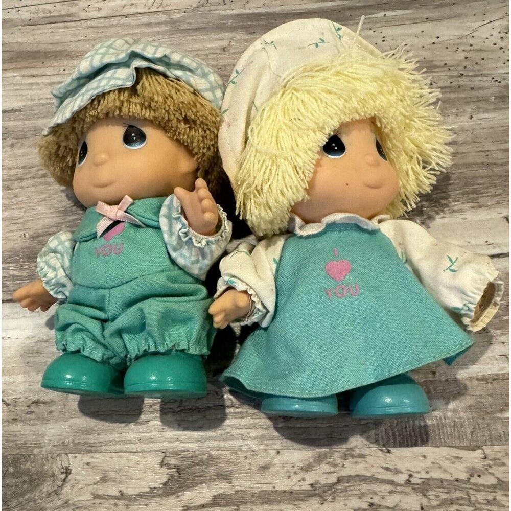 Set Of Two Vintage Precious Moments I Heart You Dolls - Picture 3 of 4